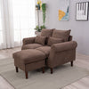 2 Seater faux leather/Linen Fabric Love Seat Sofa Armchair with Footstool Couch