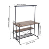 Kitchen Island Counter Top Breakfast Bar Dining Table Along 5 Tiers Storage Rack