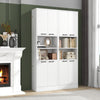 Kitchen Pantry Cabinet 190cm Tall Freestanding Cupboard w/ Doors & Shelves White