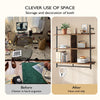 3 Tier Floating Shelving Bookshelf with Hooks for Living Room Kitchen Balcony UK