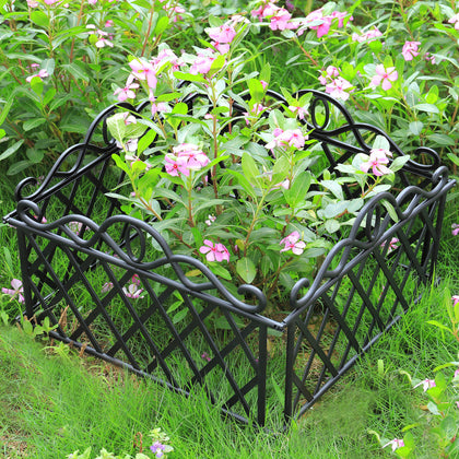 4/8/12x Flexible Garden Lawn Grass Edging Picket Border Panel Plastic Wall Fence