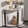 Marble Half Moon Round Hallway Entrance Console Table Furniture Unit Table White