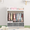 Kids Wardrobe Clothes Hanging Drawer Storage Cabinet Open Wardrobe Furniture New