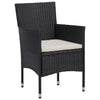 2x Garden Dining Chairs Poly Rattan Black Outdoor Armchair Lounge Seat