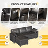 3-Seater Corner Sofa Bed, L-Shaped with Pull-Out Sleeper, Storage, Cup Holders