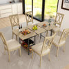 Extendable Dining Table Large Storage Wooden Kitchen Desk with Shelf Rack