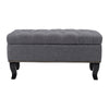 Vintage Padded Bench Stool Footstool Chair Rectangle Seat Studded Buttoned Stand