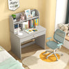 Kids Wooden Study Desk Children Writing Table with Hutch & Drawer-Grey