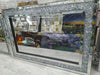 Extra Large Diamond Crush Crystal Effect Large Silver Wall Mirror - 90X60cm