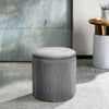 Round Velvet Makeup Stool Storage Pouffe Dressing Table Vanity Chair Padded Seat