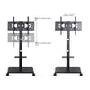 Tall Rolling Floor TV Stand Title Mobile TV Cart for 32-70" Bedroom Home Office
