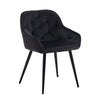 Noble Set of 2 Dining Chairs Velvet Armchairs Upholstered Soft Seat Back Metal