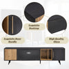 TV Stand Cabinet Unit Modern Glass Door Entertainment Living Room Furniture