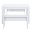 Compact Dining Table and 2 Bench Chairs Set Home Kitchen Office Study Furniture