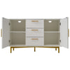 SIDEBOARD BUFFET 2 DOORS 3 DRAWERS STORAGE CABINET CUPBOARD WHITE 120X40X75 CM