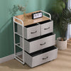 Fabric Cabinets Storage Unit Metal Frame Chest of Drawer Organiser Bedside Table