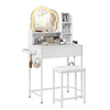 LED Lighted Dressing Table Cloud Shape Mirror Makeup Vanity Desk Space Saving