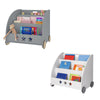 Children Bookshelf Kids Bookcase Bedroom Playroom Toy Storage Rack with Wheels