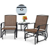 Garden Double Swing Glider Chair Rocking Chair Steel Swing Loveseat w/Table