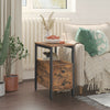 HOOBRO Nightstand Side Table Slim Bedside Table End Table with 2 Drawer