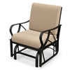 Garden Patio Rocking Chair Metal Frame Outdoor Smooth Glider w/Cushion Brown