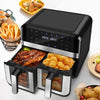 9L Dual Zone Digital Air Fryer Oven Cooker With 8 Cooking Functions Oil Free NEW