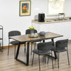 Extendable Dining Table Rectangular Effect Tabletop with Steel Frame