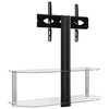 SVV Corner TV Stand 2-Tiers for 32-70 Inch Black and Silver