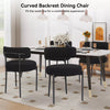 Set of 4 Modern Dining Chair Upholstered Soft Kitchen Chairs Teddy Fleece Black