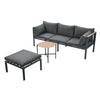 Outdoor Garden Patio Furniture with Chaise Lounge L-Shaped Corner Sectional Sofa