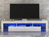 Modern 160cm TV Unit Cabinet White High Gloss Doors 2 Drawer with RGB LED Lights