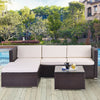 Rattan Garden Furniture Outdoor 5pcs Patio Sofa Set chairs Table (Rupert Brown)