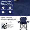 Camping Chair Beach Folding Chair w/Padded Armrest & Shade Canopy-Blue