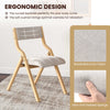 Folding Dining Chair Set of 2 Wooden Upholstered Dining Chairs