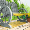 2 Seater Garden Bench w/ Wheel-Shaped Armrests Grey