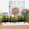 PHI VILLA Set of 4 Garden Dining Chair Set Outdoor w/ High Back Armrest Black