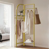 Heavy Duty Garment Rack Double Gold Adjustable Clothes Rail Stand Corner Display