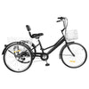 24" Tricycle 3 Wheel 7-Speed Adult Bicycle Tricycle Trike Bike with Basket NEW!