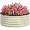 Galvanised Planter with Gloves, 120 x 120 x 43cm, Cream White