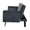 Grey Sofa Bed 3 Seater Faux Suede Click Clack - Jenna