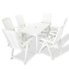 7 Piece Outdoor Dining Set Plastic White vidaXL