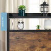 Double Size Bed Frame Metal Platform Bed w/4 Storage Drawers & Storage Headboard