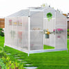 10x6ft Walk-In Greenhouse Plants Grow House Polycarbonate Panels Aluminium Frame