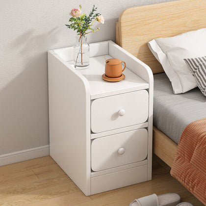 Mini Small 2 Drawers Bedside Table Cabinet Nightstand Bedroom Storage Nightstand