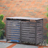 Wheelie Bin Storage Shed Double Wooden Dustbin Store Garden Outdoor w/Door&Lid