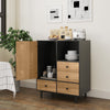 Kitchen Buffet Sideboard Mid Century Storage Cabinet with 4 Drawers Black