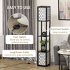 2-Light Modern Floor Lamp with Shelves for Living Room, Bedroom, Black
