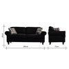 Luxury 2, 3 Seater Linen Fabric Couch Sofa Armchair with 2 Pillows Living Room