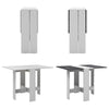 Drop Leaf Table Folding Dining Table With Mobile Wheels & Hidden Storage Shelf