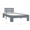 Bed Frame Grey Solid Pine Wood 90x200 M0J3